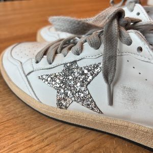 NEW Golden Goose White Sparkle Ballstar Sneakers (Size 36)